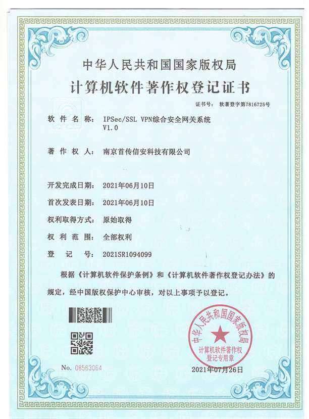 IPSES SSL VPN 综合安全网关系统软件著作权